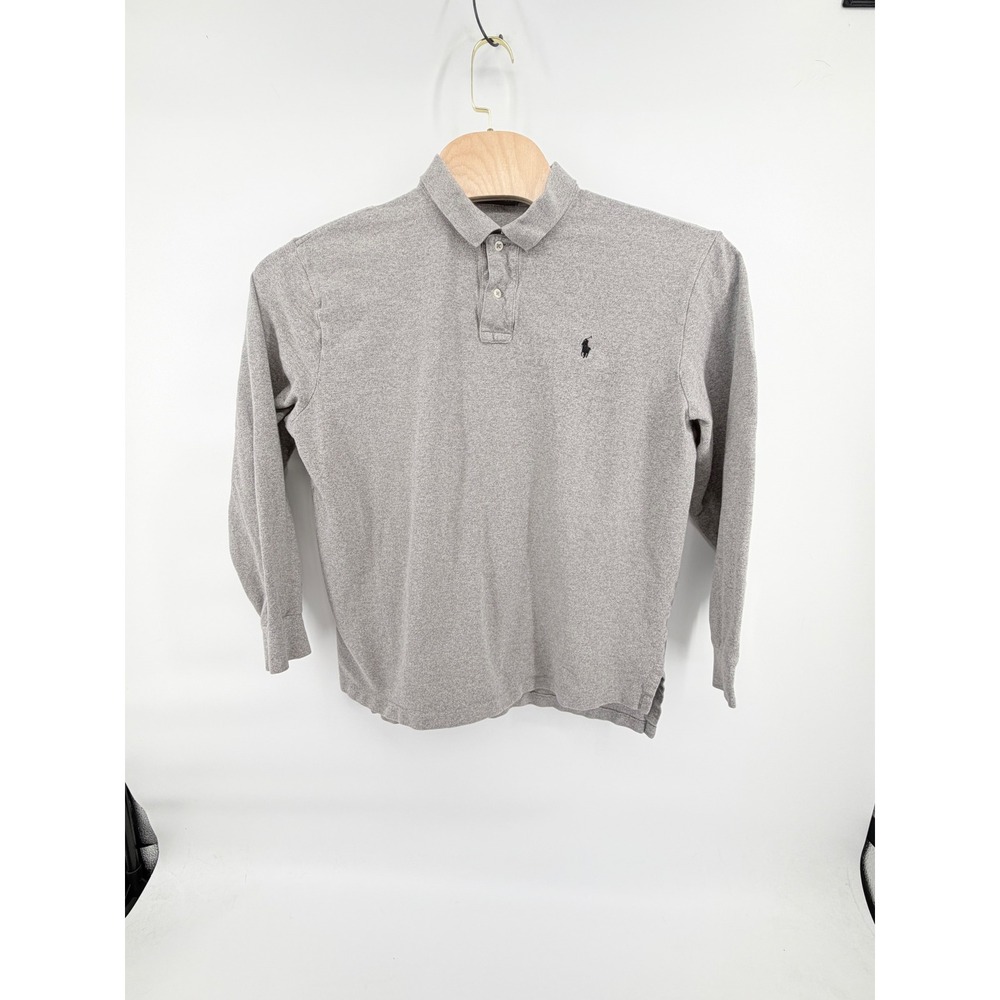Polo Ralph Lauren Shirt Mens XL Gray Long Sleeve Cotton Solid Pony Logo Classic